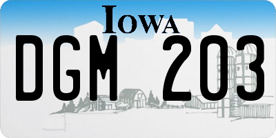 IA license plate DGM203