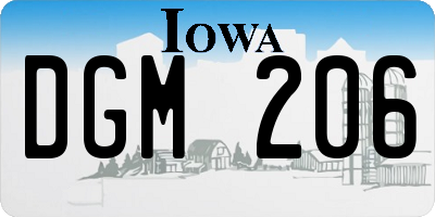 IA license plate DGM206