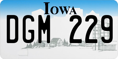 IA license plate DGM229