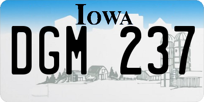 IA license plate DGM237