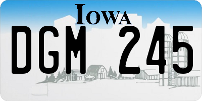 IA license plate DGM245
