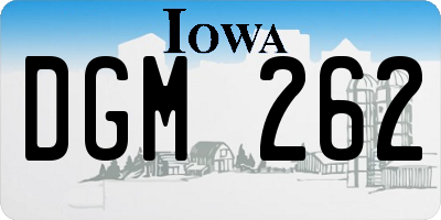 IA license plate DGM262