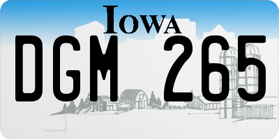 IA license plate DGM265