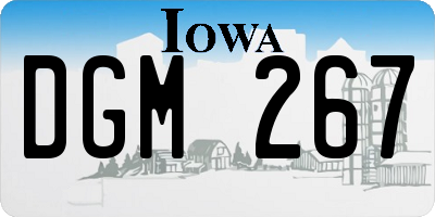 IA license plate DGM267