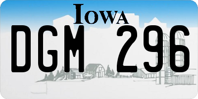 IA license plate DGM296