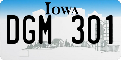 IA license plate DGM301