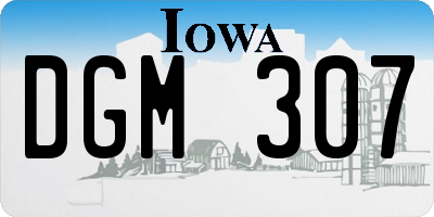 IA license plate DGM307