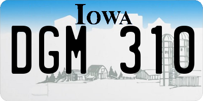 IA license plate DGM310