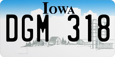 IA license plate DGM318
