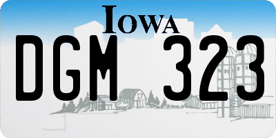 IA license plate DGM323