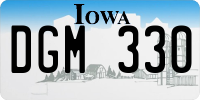 IA license plate DGM330