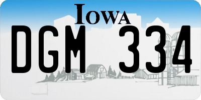 IA license plate DGM334