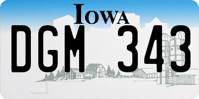 IA license plate DGM343