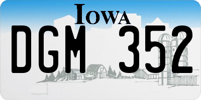 IA license plate DGM352