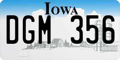 IA license plate DGM356