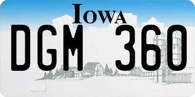 IA license plate DGM360
