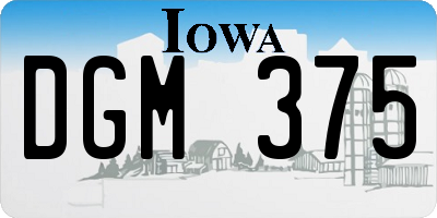 IA license plate DGM375