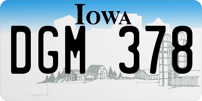 IA license plate DGM378