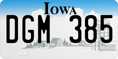 IA license plate DGM385