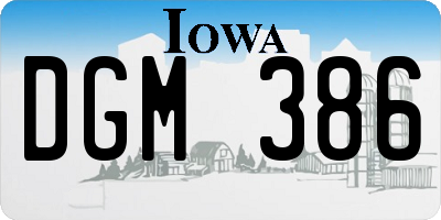 IA license plate DGM386