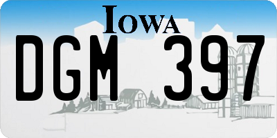 IA license plate DGM397
