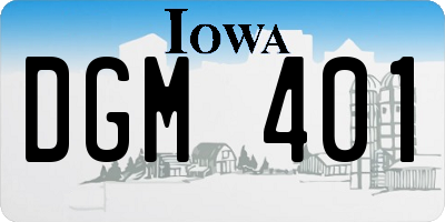 IA license plate DGM401