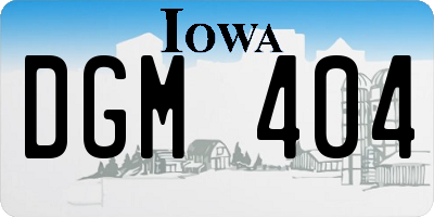 IA license plate DGM404