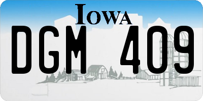IA license plate DGM409