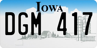 IA license plate DGM417