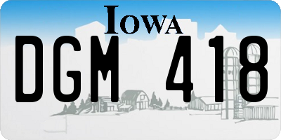 IA license plate DGM418