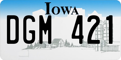 IA license plate DGM421