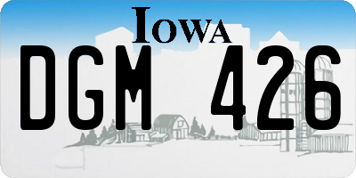 IA license plate DGM426