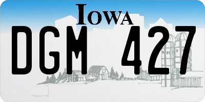 IA license plate DGM427