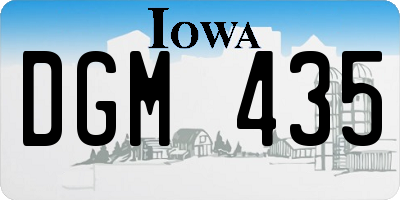 IA license plate DGM435