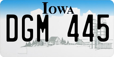IA license plate DGM445