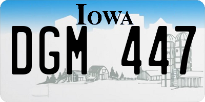 IA license plate DGM447