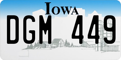 IA license plate DGM449