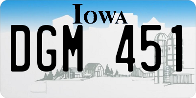 IA license plate DGM451