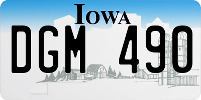IA license plate DGM490
