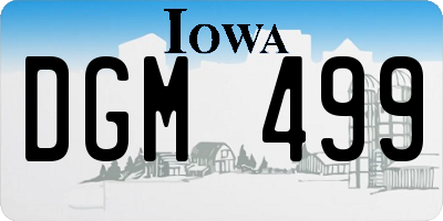 IA license plate DGM499