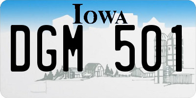IA license plate DGM501