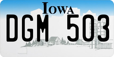 IA license plate DGM503