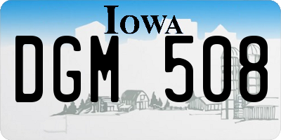 IA license plate DGM508