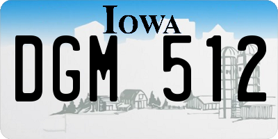 IA license plate DGM512