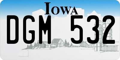 IA license plate DGM532