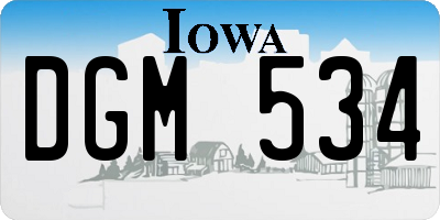 IA license plate DGM534