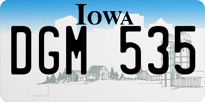 IA license plate DGM535