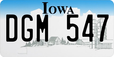 IA license plate DGM547
