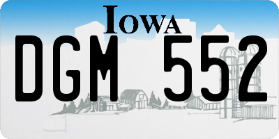 IA license plate DGM552