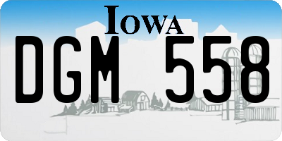 IA license plate DGM558
